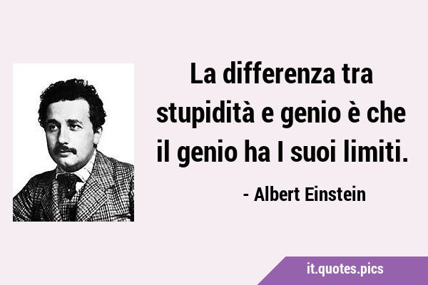 La differenza tra stupidità e genio è che il genio ha i suoi …