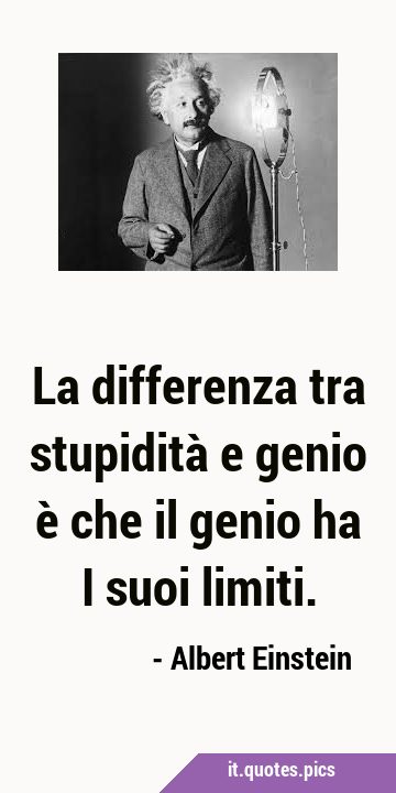 La differenza tra stupidità e genio è che il genio ha i suoi …