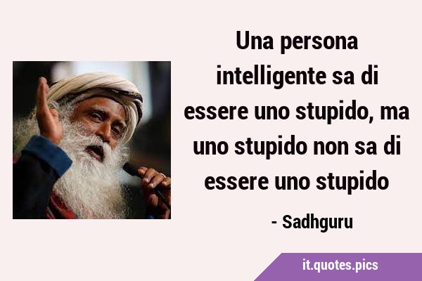 Una persona intelligente sa di essere uno stupido, ma uno stupido non sa di essere uno …
