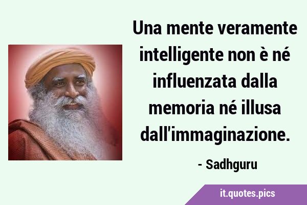 Una mente veramente intelligente non è né influenzata dalla memoria né illusa …
